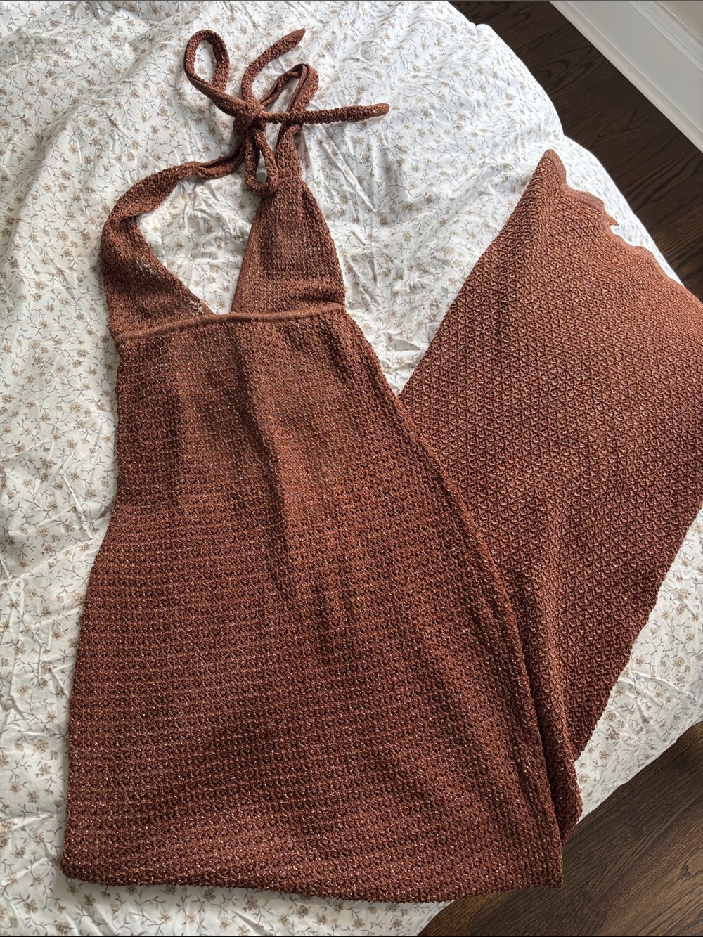 Monday Swimwear Crochet Halter Maxi Dress